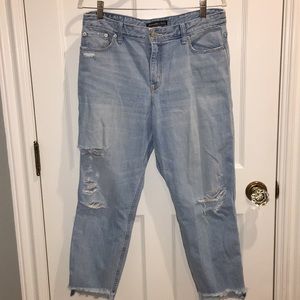 distressed denim boyfriend jeans